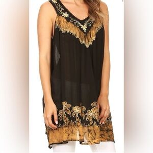 NWT Sakkas Oasis Gauzy Crepe Sleeveless Blouse